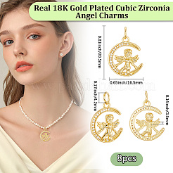 8шт латунные подвески с микропаве и кубическим цирконием&nbsp;KK-BBC0020-24