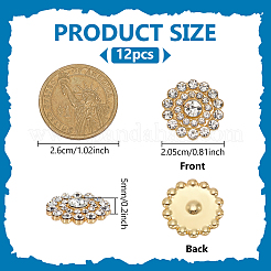 12 шт. украшения для шитья из сплава со стразами&nbsp;FIND-FG0005-25G