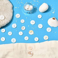 淡水貝ボタン2種類100個  フラットラウンド  貝殻色  15~18x1.5~2.5mm  穴：1.8~2mm  50個/スタイル&nbsp;BUTT-CJ0001-12