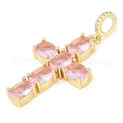 Покрытие стойки латунь кубический цирконий европейские подвески с подвесками&nbsp;KK-P287-47G-02