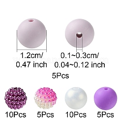 Kit di risultati perline rotonde fai da te in silicone&nbsp;DIY-FS0006-26F