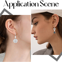 14шт латунные серьги-кольца с микро-паве из прозрачного кубического циркония&nbsp;ZIRC-BBC0003-48