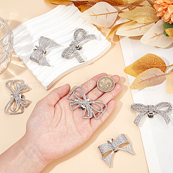 6 шт. 3 стиля бант из сплава со стразами для украшения обуви&nbsp;FIND-CP0002-22A