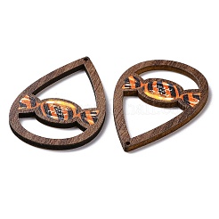 Thème halloween simple face imprimé bois de tremble gros pendentifs&nbsp;WOOD-G015-05F