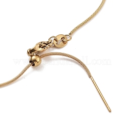 Регулируемый слайдер 201 ожерелье из круглой цепочки-змейки из нержавеющей стали&nbsp;NJEW-K270-01G-01