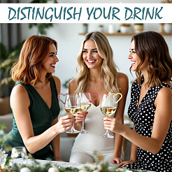 24 шт. 6-х цветные акриловые подвески для бокалов для вина&nbsp;AJEW-TA0002-84