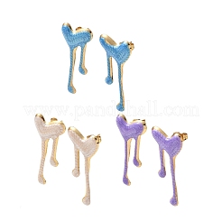 Pendientes de botón de esmalte de acero inoxidable 304 para mujer&nbsp;SA-CBA46AF-22G