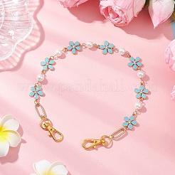 3 шт. 3-цветный эмалированный хрустальный стразы из цинкового сплава со стеклянными бусинами-жемчужинами для сумок с декоративными цепочками&nbsp;FIND-JF00159