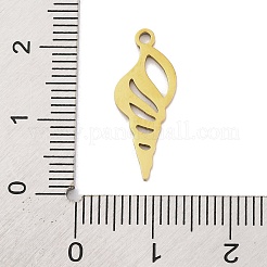 ステンレスペンダント201個  レーザー切断  コンクチャーム  ゴールドカラー  20.5x8x1mm  穴：1.5mm&nbsp;STAS-U016-09G-01