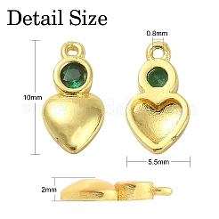 30шт латунные подвески с микропаве и кубическим цирконием ZIRC-CJ0001-19