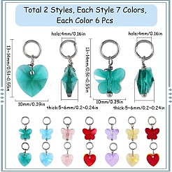 84 шт. 14 стильных граненых прозрачных стеклянных подвесок GLAA-SC0002-05