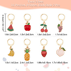 Эмалевые подвески из сплава с фруктами замковые маркеры петель AJEW-PH01458