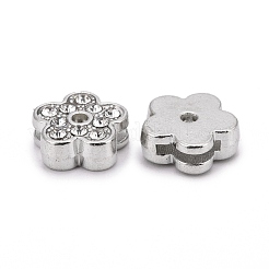 Blühen Legierung Rhinestone-Dia-Charme&nbsp;LS-RSB358-3P