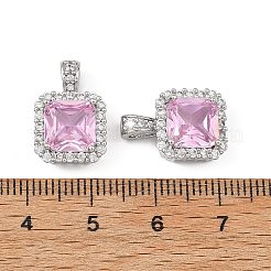 Messing-Anhänger mit rosa Zirkonia-Pavé&nbsp;CU-B002-09P
