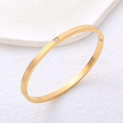 Простые браслеты из нержавеющей стали с микропаве из кубических цирконий&nbsp;GW1668-2