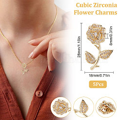 5 шт. Латунные подвески с микропаве&nbsp;KK-BBC0002-95