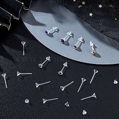 500 шт пластиковые серьги-гвоздики KY-SP0001-02