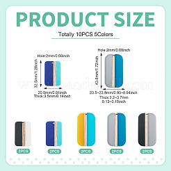 10шт 5 цвета подвески из смолы и дерева&nbsp;RESI-TA0004-51