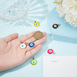 6шт 6 цвета стеклянные подвески KK-DR0001-11