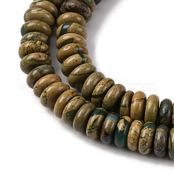 Нити бусин из натурального камня вердит G-L624-H08-6x2mm