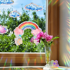 Радуга и облако радужная призма электростатические наклейки на окна PW-WGA11A0-01