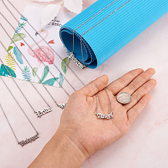 6 шт. 6 стиля 304 нержавеющая сталь кулон в виде слова ожерелье&nbsp;NJEW-KS0001-06P