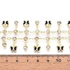 Латунные стеклянные цепочки-подвески в виде бабочек CHC-T018-12C-G