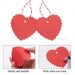 100 шт. подарочные бирки в форме сердца из бумаги с кружевной окантовкой&nbsp;CDIS-CP0001-01D