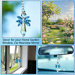 1 pendentif décoratif en verre en forme d'ange&nbsp;HJEW-DJ0001-17A
