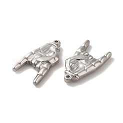 変色しない304ステンレススチールペンダント  ヤシのチャーム  ステンレス鋼色  37x20x5.5mm  穴：1.5mm&nbsp;STAS-Q001-05P