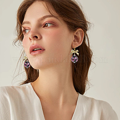 10 шт. бусины-лэмпворк ручной работы с внутренним цветком LAMP-PA0001-02B