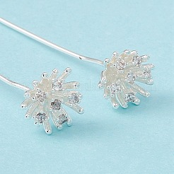 Латунные булавки в виде цветка из прозрачного кубического циркония с микропаве&nbsp;LS-KK-G413-01S