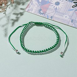 Регулируемые двухцветные браслеты из плетеных бусин из нейлонового шнура&nbsp;BJEW-JB05852-05