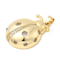Латунные микропаве прозрачные подвески с фианитом&nbsp;KK-H519-17G