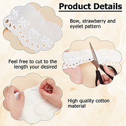 7.5 ярд хлопковой кружевной ленты с вышивкой в виде клубники и банта&nbsp;OCOR-FG0002-53B