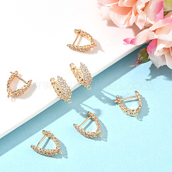 5 пара серег-гвоздиков из латуни с кубическим цирконием&nbsp;KK-BBC0019-98