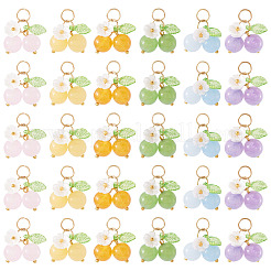 30 шт. 6-цветные подвески из натурального малайзийского нефрита&nbsp;PALLOY-TA00290