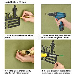 Спортивная тема железная вешалка для медалей настенная стойка для дисплея ODIS-WH0055-004