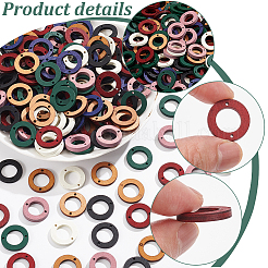 140 шт. 7-х цветные деревянные соединительные подвески&nbsp;WOOD-NB0002-21