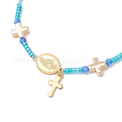 Регулируемые браслеты из нейлонового шнура с плетеными бусинами BJEW-MZ00168-02