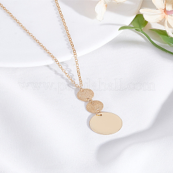 1 шт. сплав 3 диска подвеска ожерелье для женщин мужчин&nbsp;NJEW-LP0003-16G