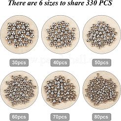 330 шт. 6 бусины из нержавеющей стали 202 STAS-UN0027-07