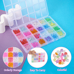 480шт 24 стиля прозрачные акриловые бусины&nbsp;MACR-TA0001-41