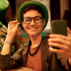 День Святого Патрика набор для изготовления деревянных серег-капель своими руками&nbsp;DIY-TA0009-12