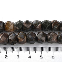 Натуральные бусины из натурального глаукофана со звездчатой огранкой G-M418-C12-01