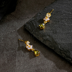 Латунные серьги-гвоздики в форме каплевидных подвесок&nbsp;SW0277