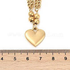 Ожерелья с подвеской в форме сердца из нержавеющей стали 304 для женщин&nbsp;NJEW-Z072-06G