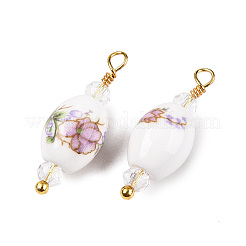 Фарфора ручной работы подвески KK-P242-19G-02-1