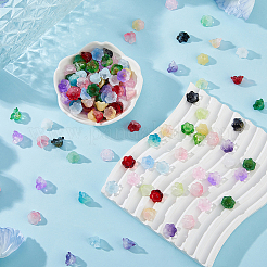 200шт 20 цвета стеклянные градиентные колпачки для бусин&nbsp;GLAA-HS0001-03