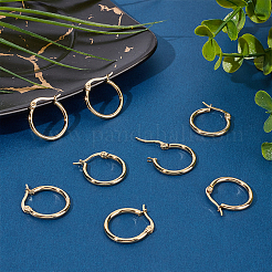 12 пара серег-колец из нержавеющей стали 201 для женщин EJEW-UN0002-43